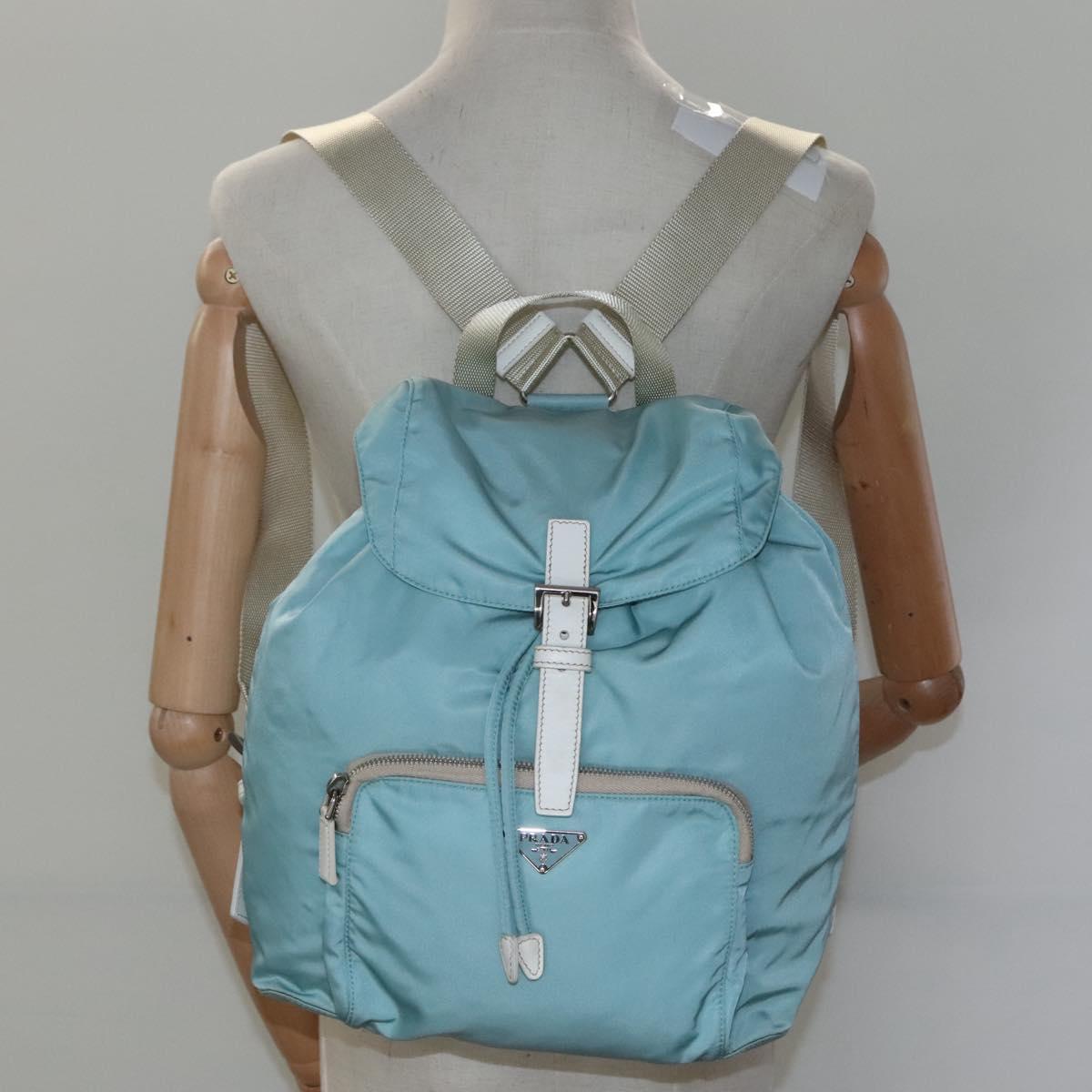 PRADA Backpack Nylon Light Blue Auth 113817V