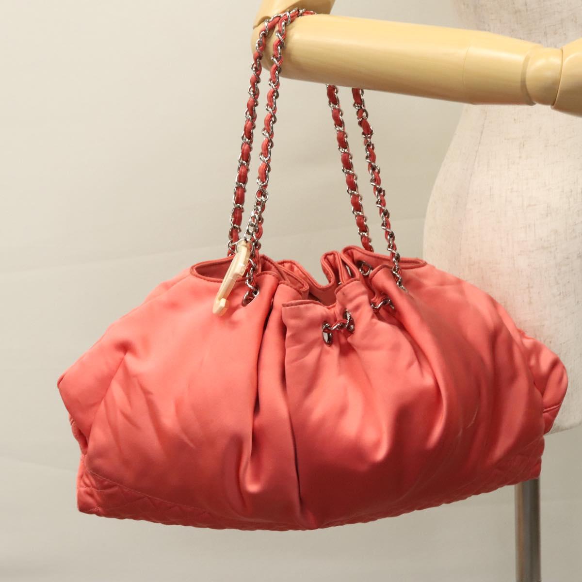 CHANEL Melrose Cabas Hand Bag Nylon Pink CC Auth 113819