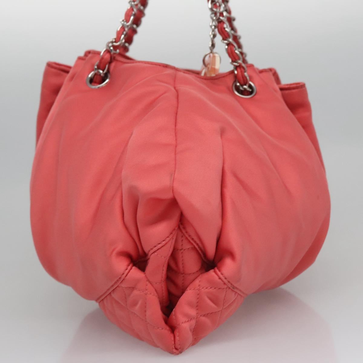 CHANEL Melrose Cabas Hand Bag Nylon Pink CC Auth 113819