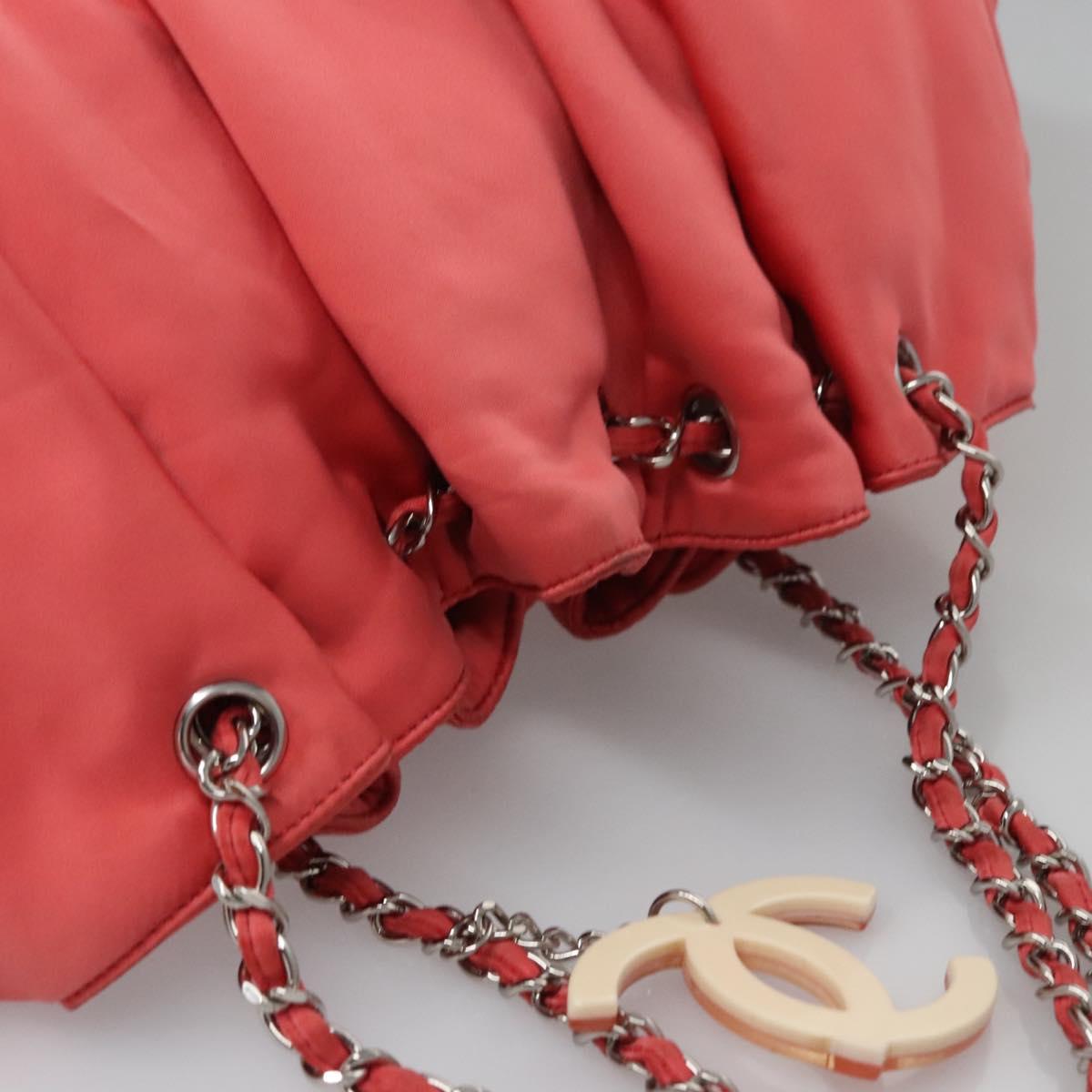 CHANEL Melrose Cabas Hand Bag Nylon Pink CC Auth 113819