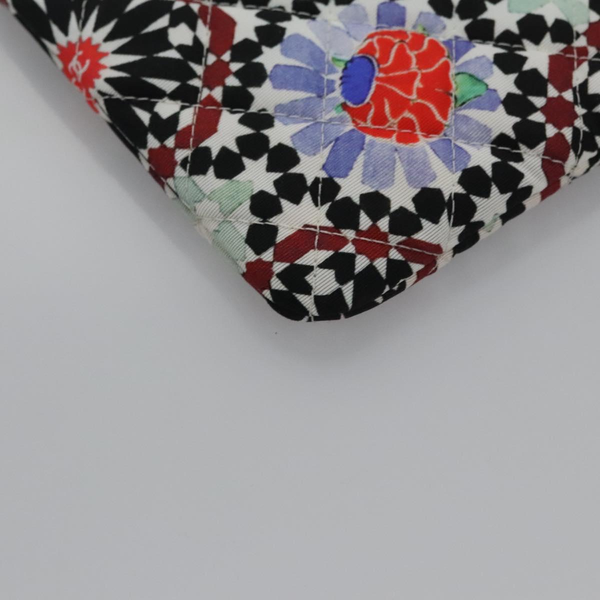 CHANEL Clutch Bag Cotton White CC Auth 113828AV