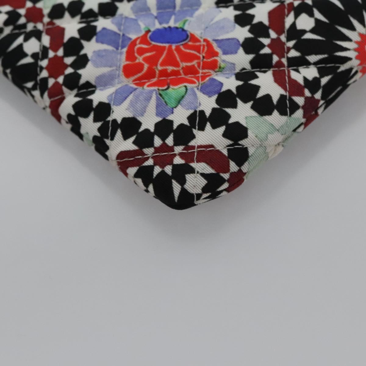 CHANEL Clutch Bag Cotton White CC Auth 113828AV