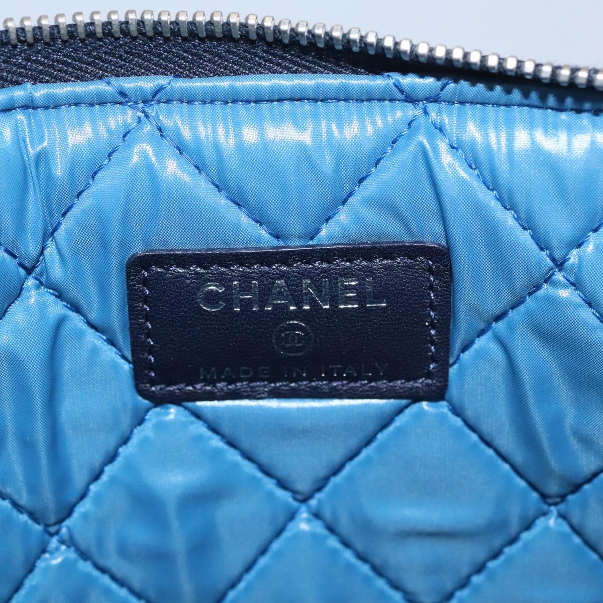 CHANEL Clutch Bag Cotton White CC Auth 113828AV