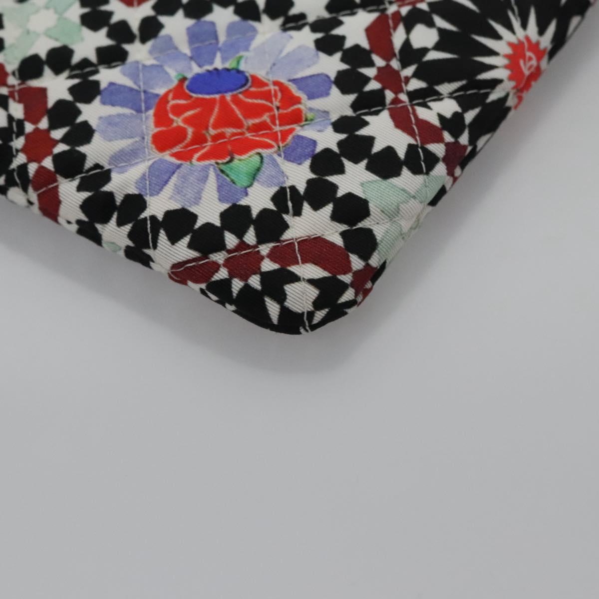 CHANEL Clutch Bag Cotton White CC Auth 113828AV