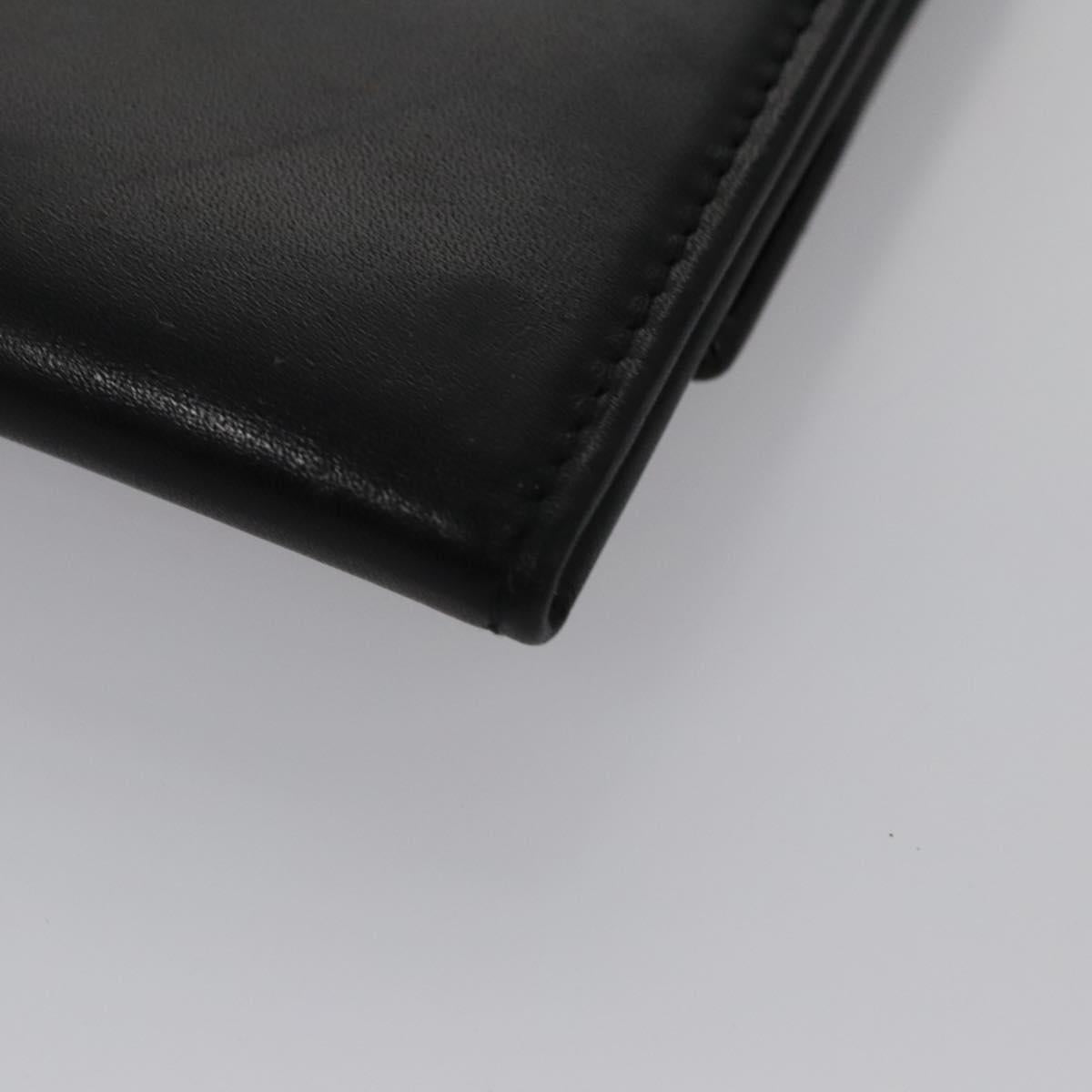 Salvatore Ferragamo Gancini Shoulder Wallet Leather Black Gold Auth 113832