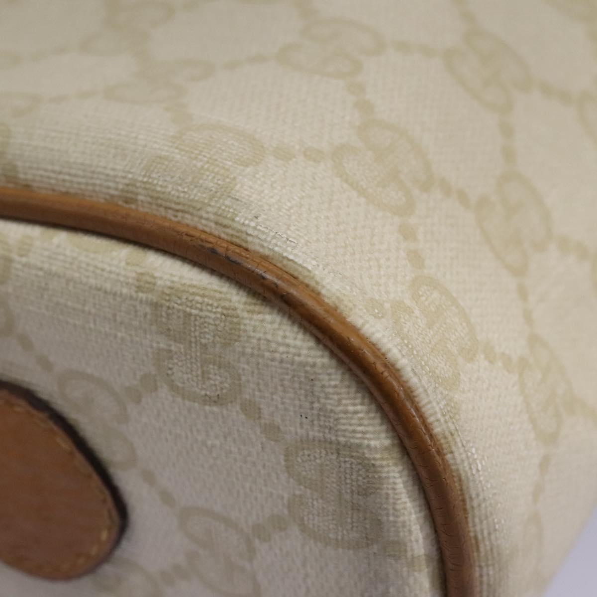 GUCCI GG Supreme Web Sherry Line Shoulder Bag PVC Beige Gold Auth 113857