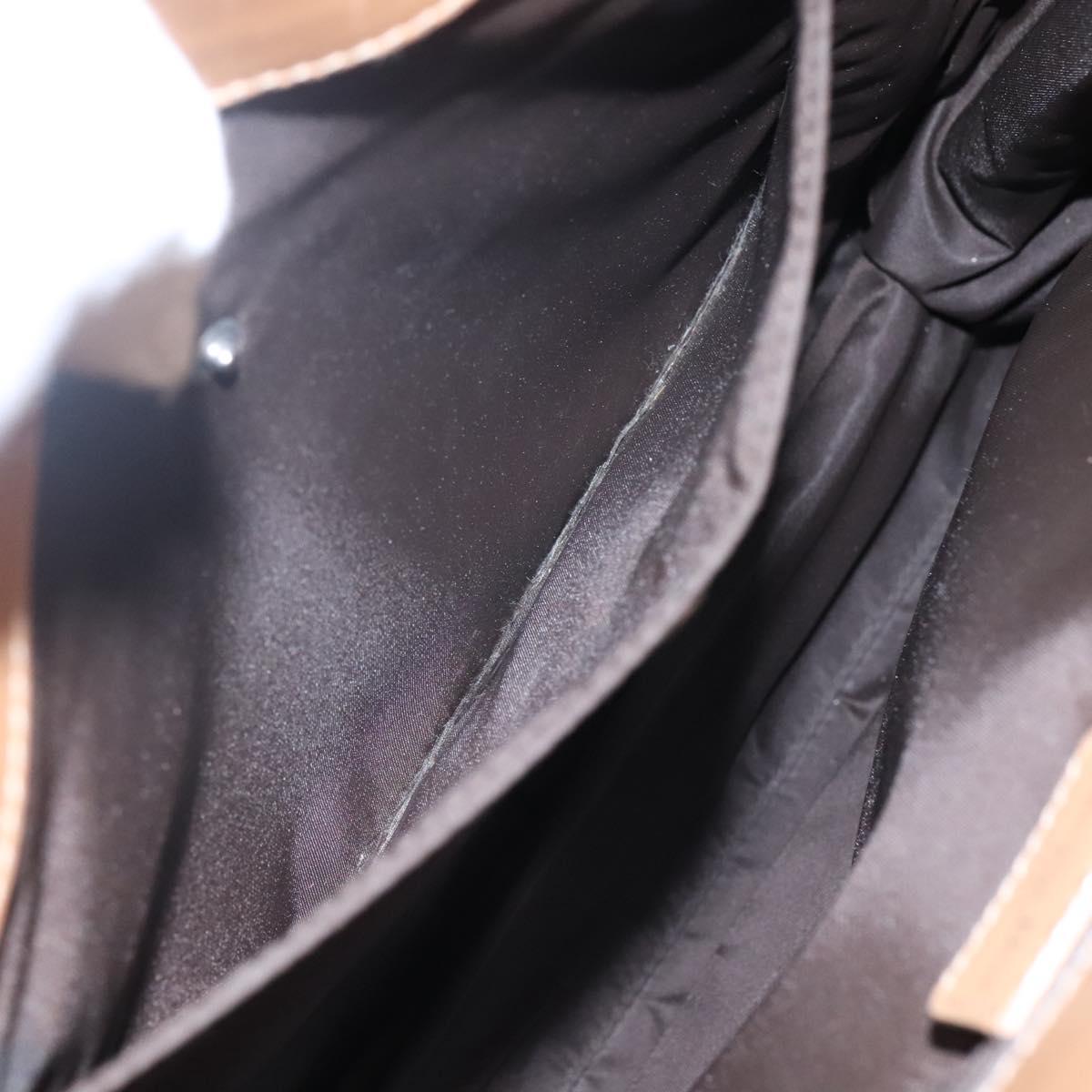 Christian Dior Trotter Canvas Tote Bag Brown Beige Silver Auth 113862