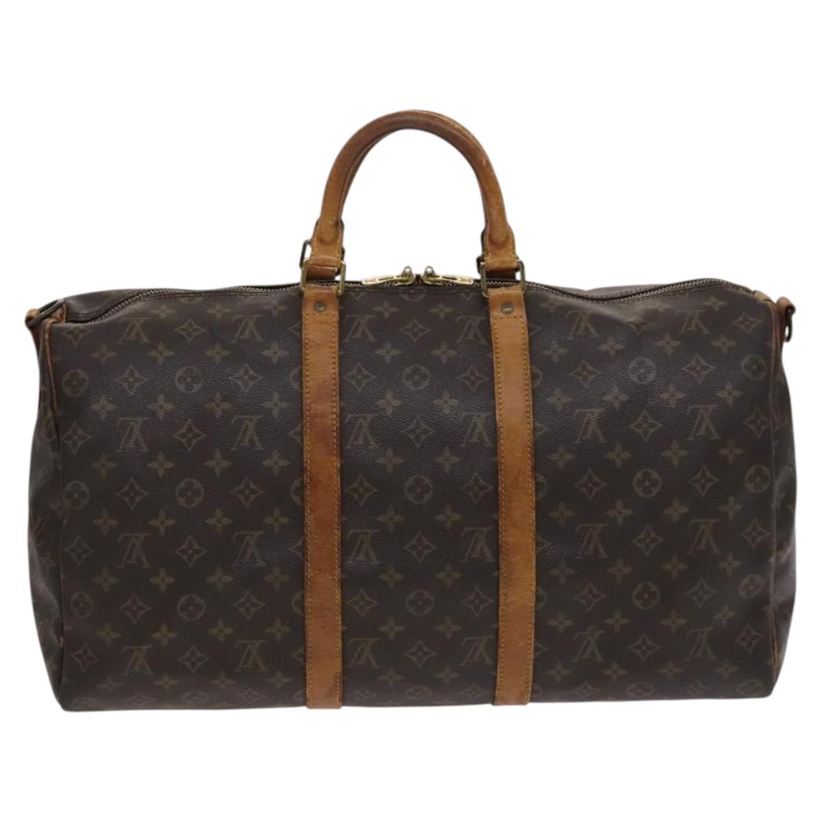 LOUIS VUITTON Monogram Keepall Bandouliere 50 Boston Bag M41416 LV Auth 113879