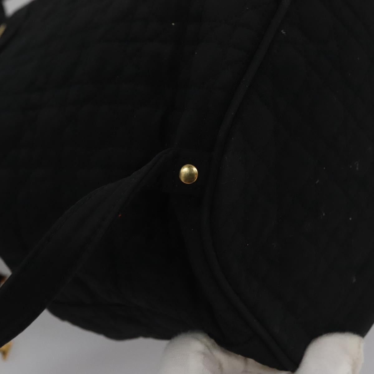 Christian Dior Lady Dior Backpack Nylon Black Gold Auth 113919