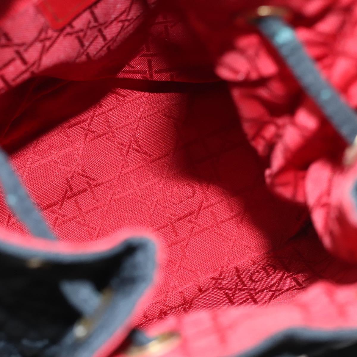 Christian Dior Lady Dior Backpack Nylon Black Gold Auth 113919