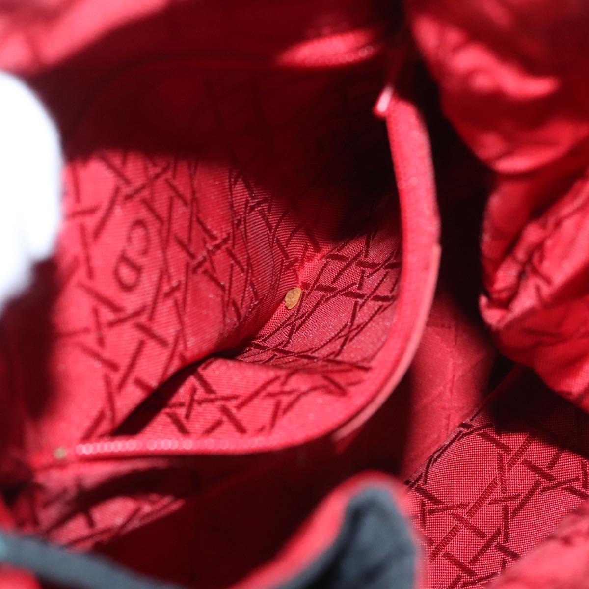 Christian Dior Lady Dior Backpack Nylon Black Gold Auth 113919