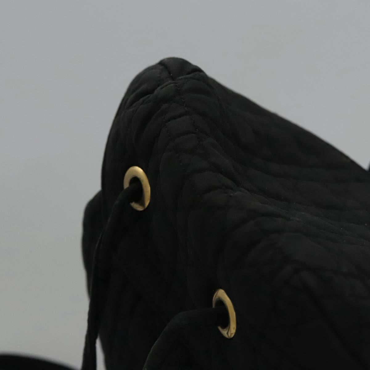 Christian Dior Lady Dior Backpack Nylon Black Gold Auth 113919