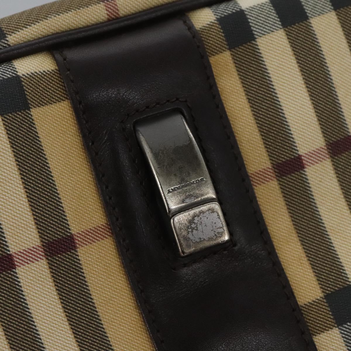 BURBERRY Nova Check Shoulder Bag PVC Beige Brown Auth 113921