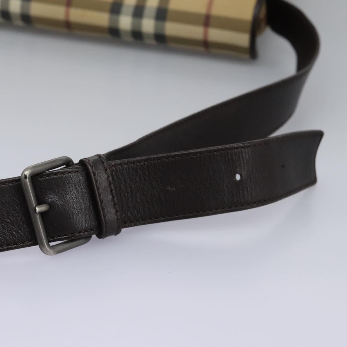 BURBERRY Nova Check Shoulder Bag PVC Beige Brown Auth 113921