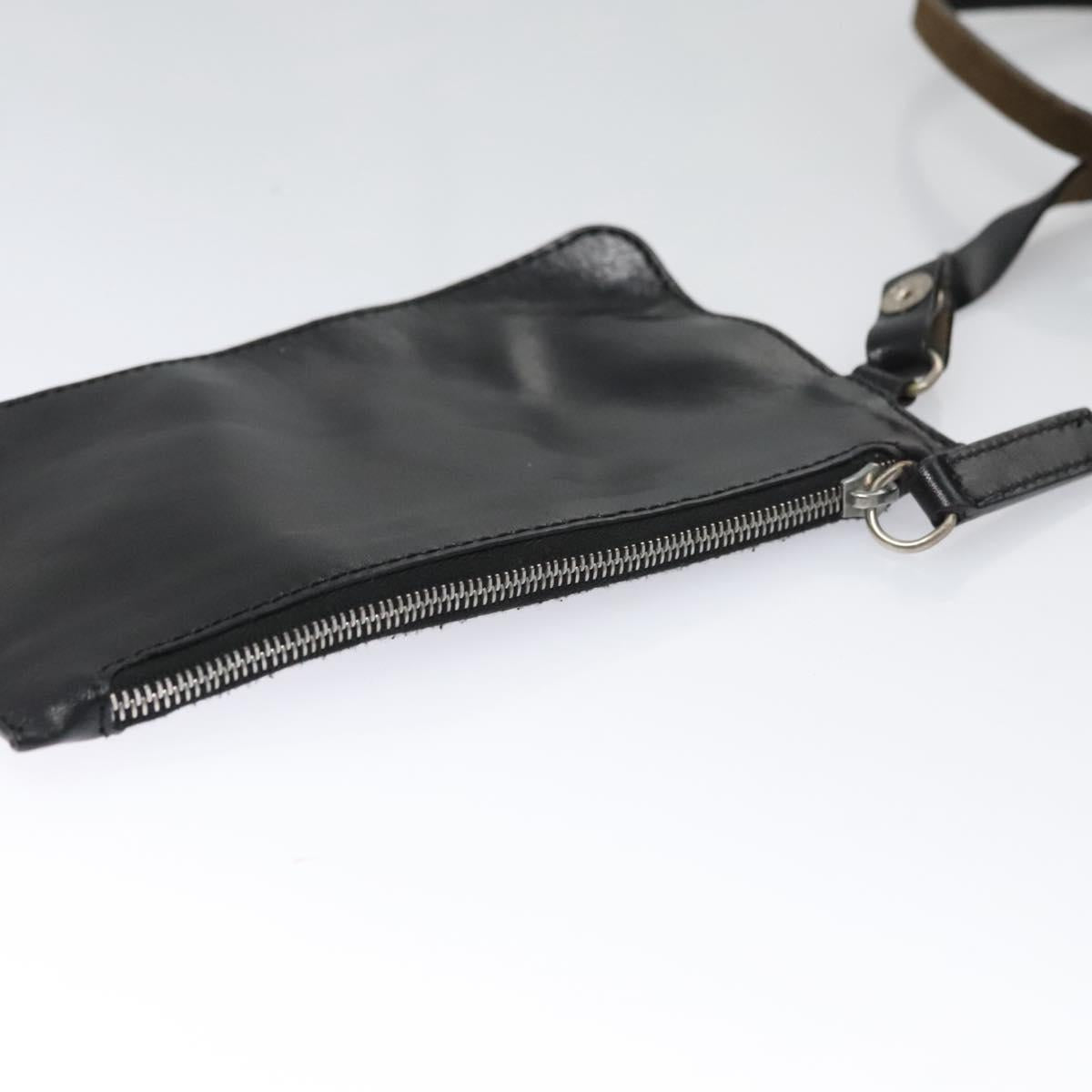 FENDI Zucchino Canvas Hand Bag Nylon Black Silver Auth 113935