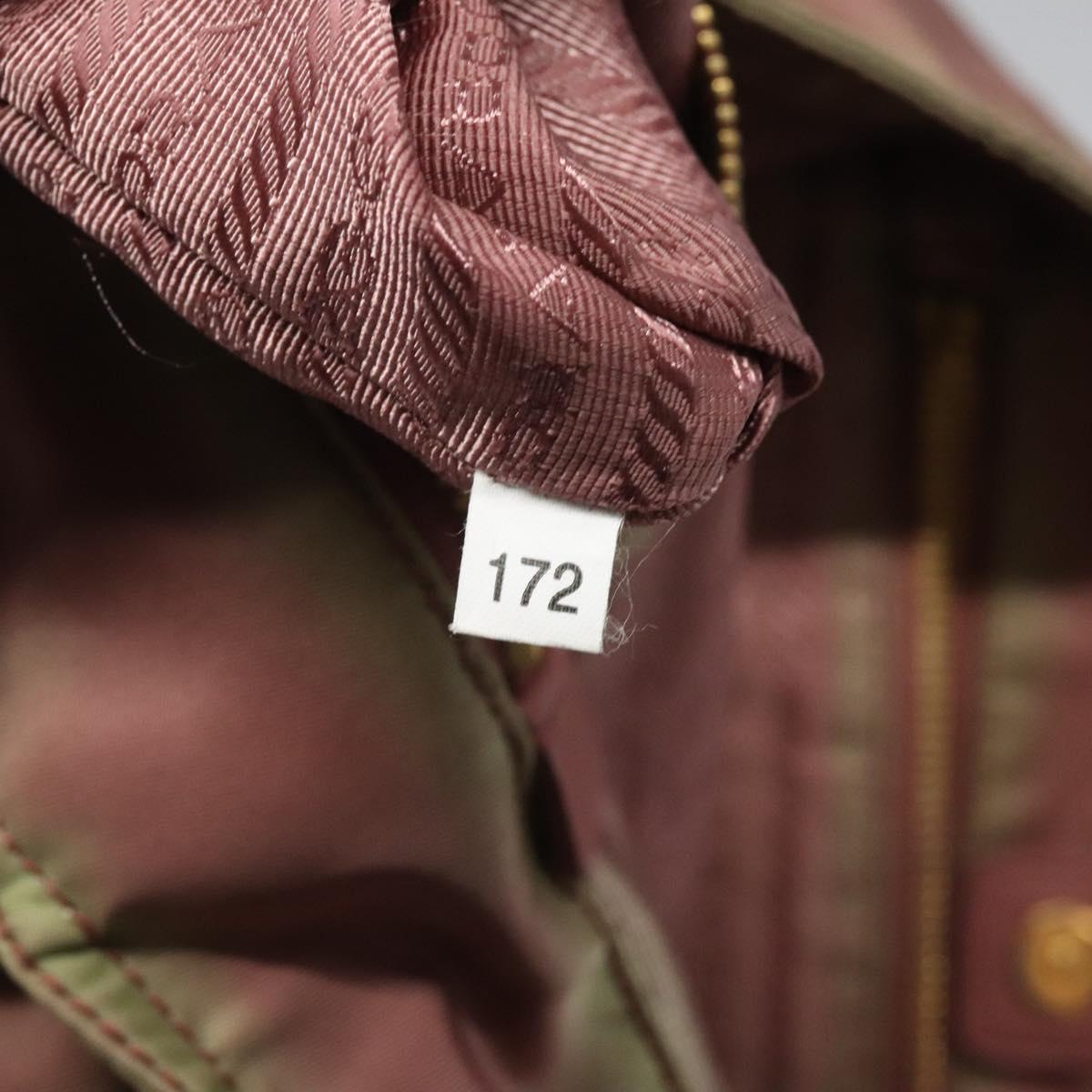 PRADA Hand Bag Nylon Pink Gold Auth 113965