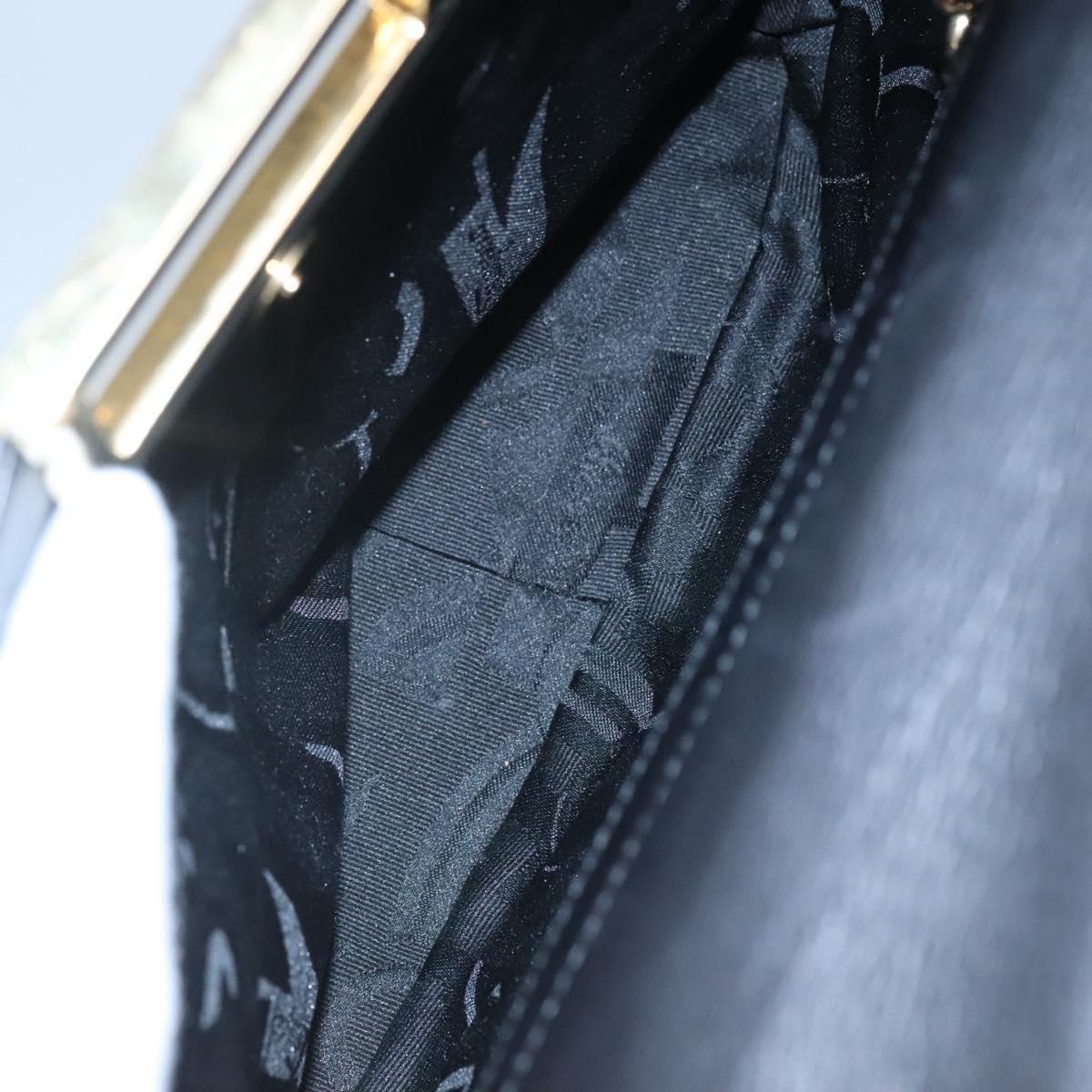 Salvatore Ferragamo Hand Bag Leather 2way Black Gold Auth 114037