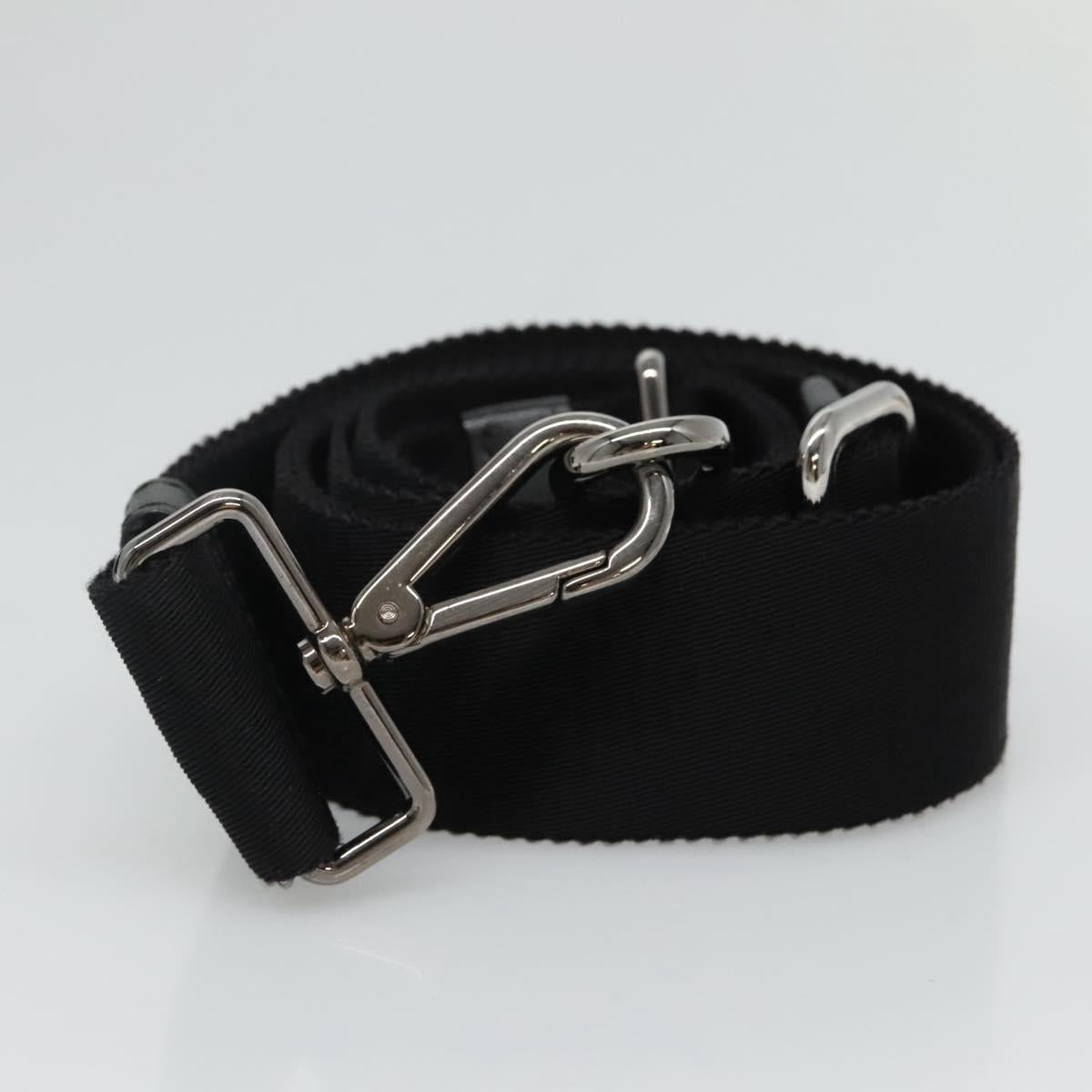 PRADA Hand Bag Leather 2way Black Silver Auth 114042