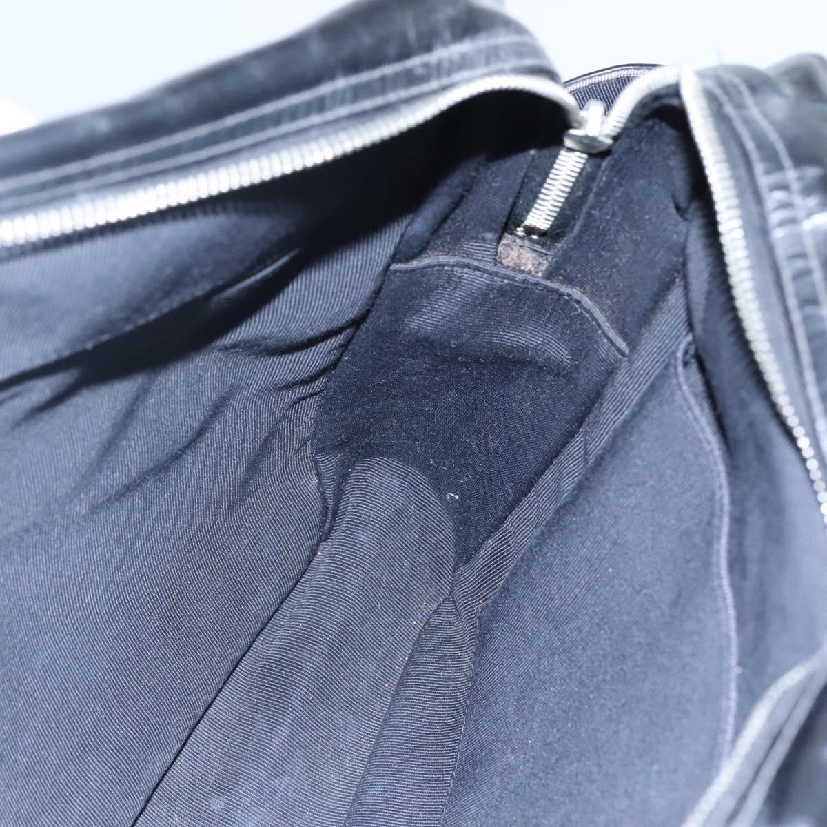 CHANEL Matelasse Shoulder Bag Patent leather Black Gold CC Auth 114045