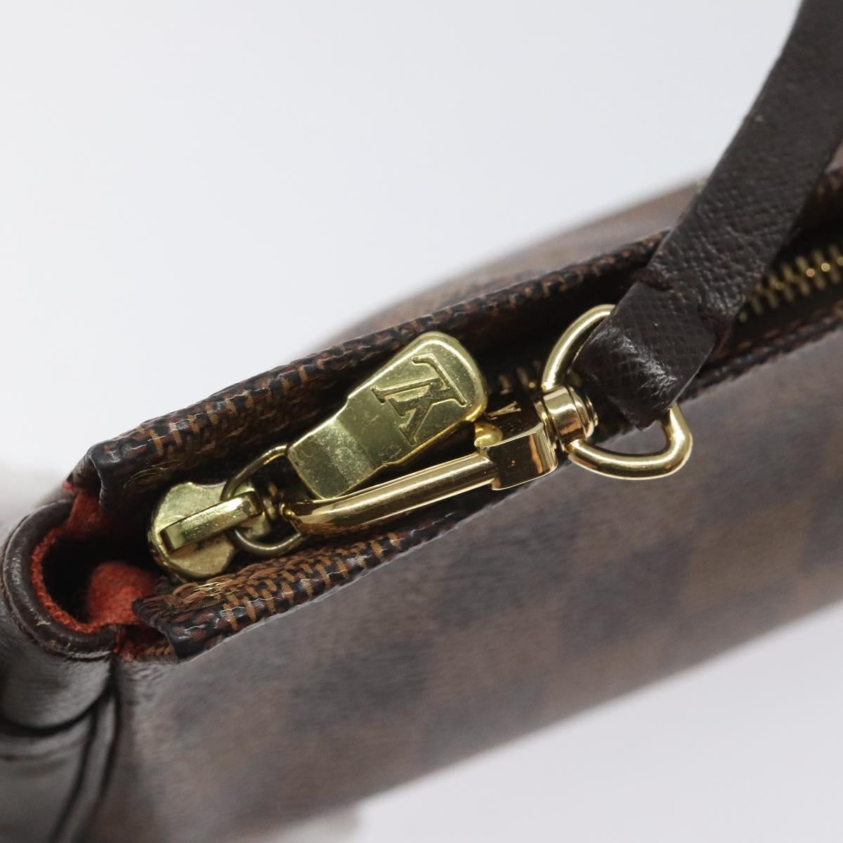 LOUIS VUITTON Damier Ebene Trousse makeup Pouch N51982 LV Auth 114084