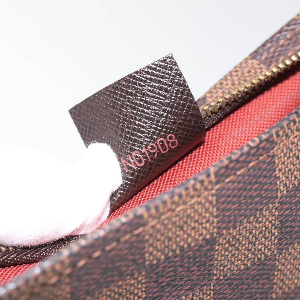 LOUIS VUITTON Damier Ebene Trousse makeup Pouch N51982 LV Auth 114084