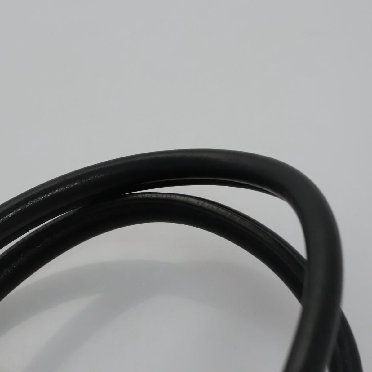 MCM Hand Bag Leather Black Gold Auth 114096