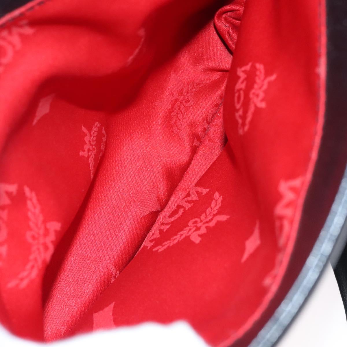 MCM Tote Bag Leather Black Gold Auth 114097