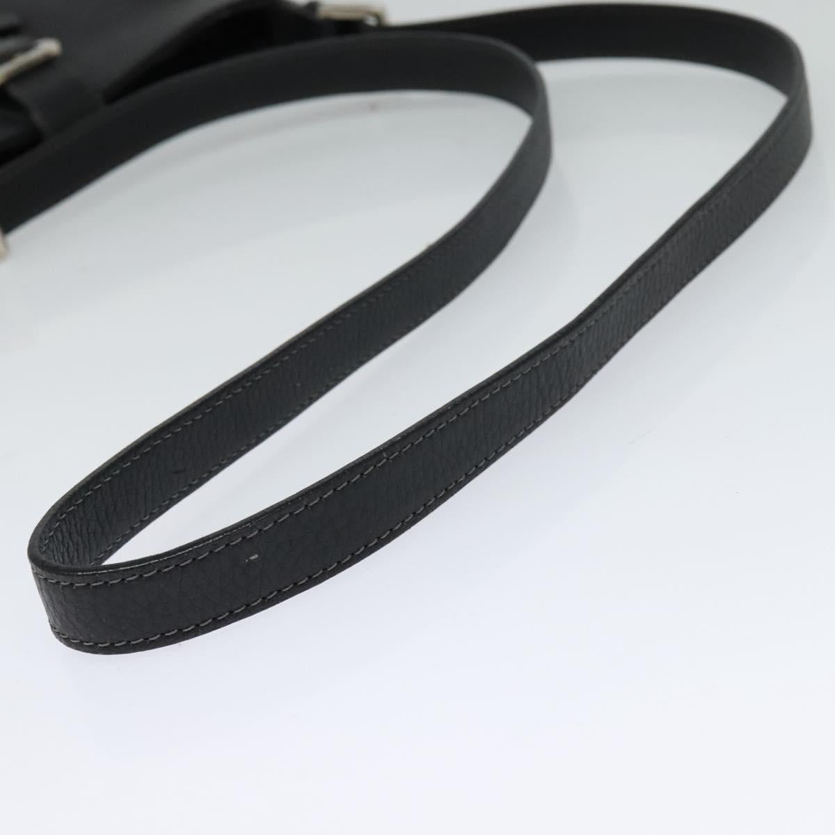 LOEWE Shoulder Bag Leather Black Auth 114108