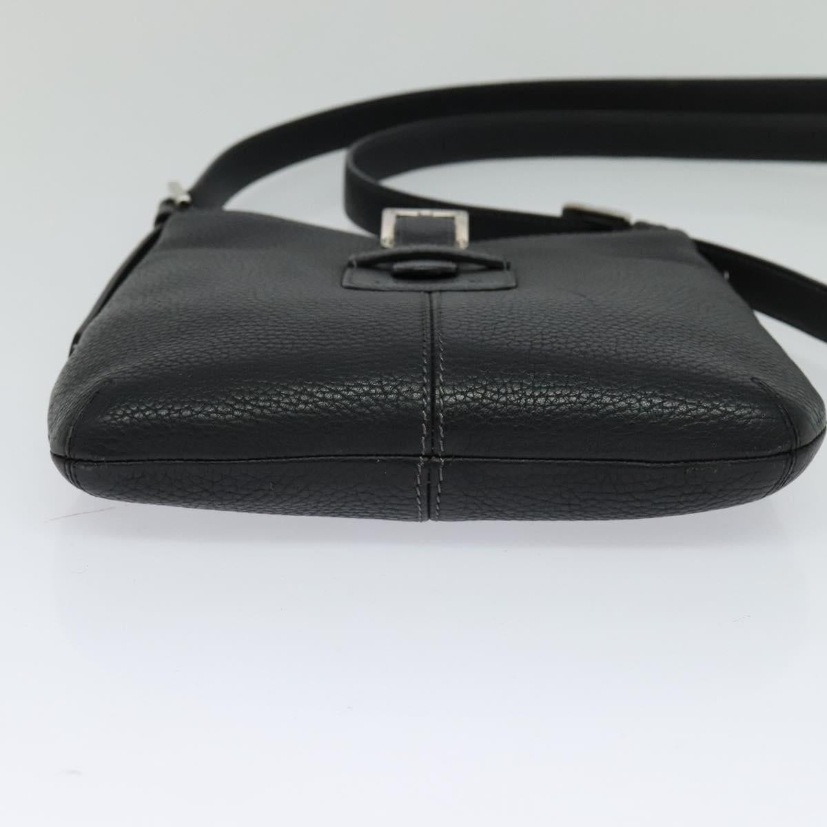 LOEWE Shoulder Bag Leather Black Auth 114108