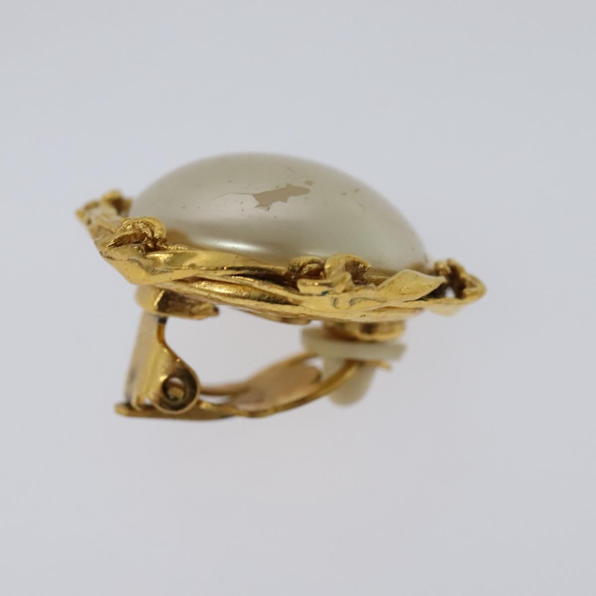 CHANEL Earring metal Gold CC Auth 114148