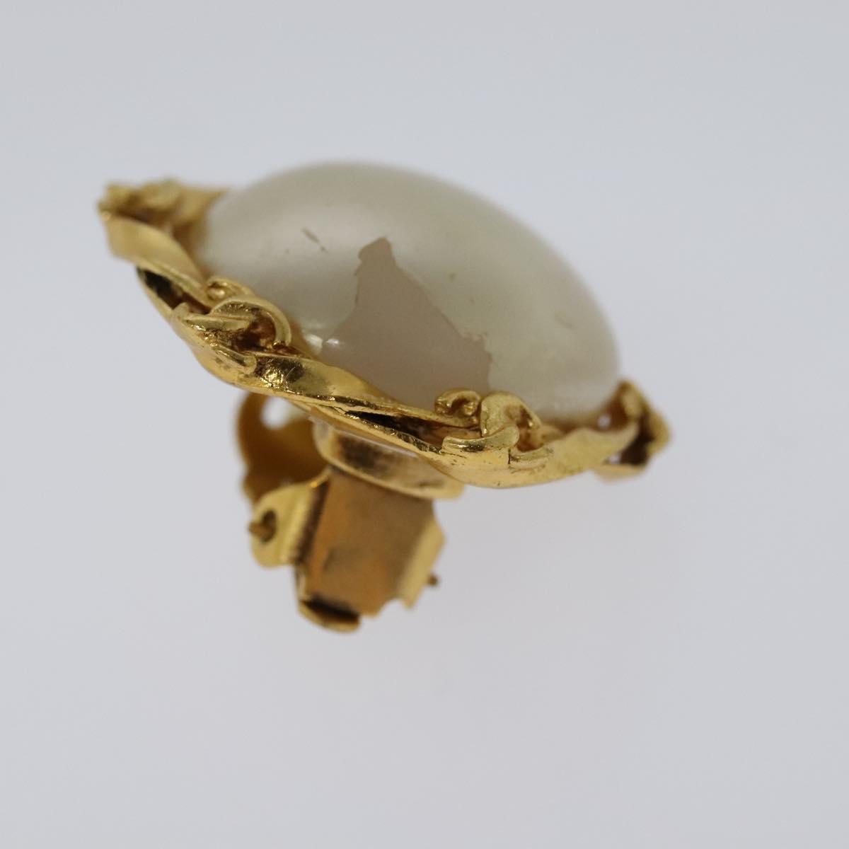 CHANEL Earring metal Gold CC Auth 114148