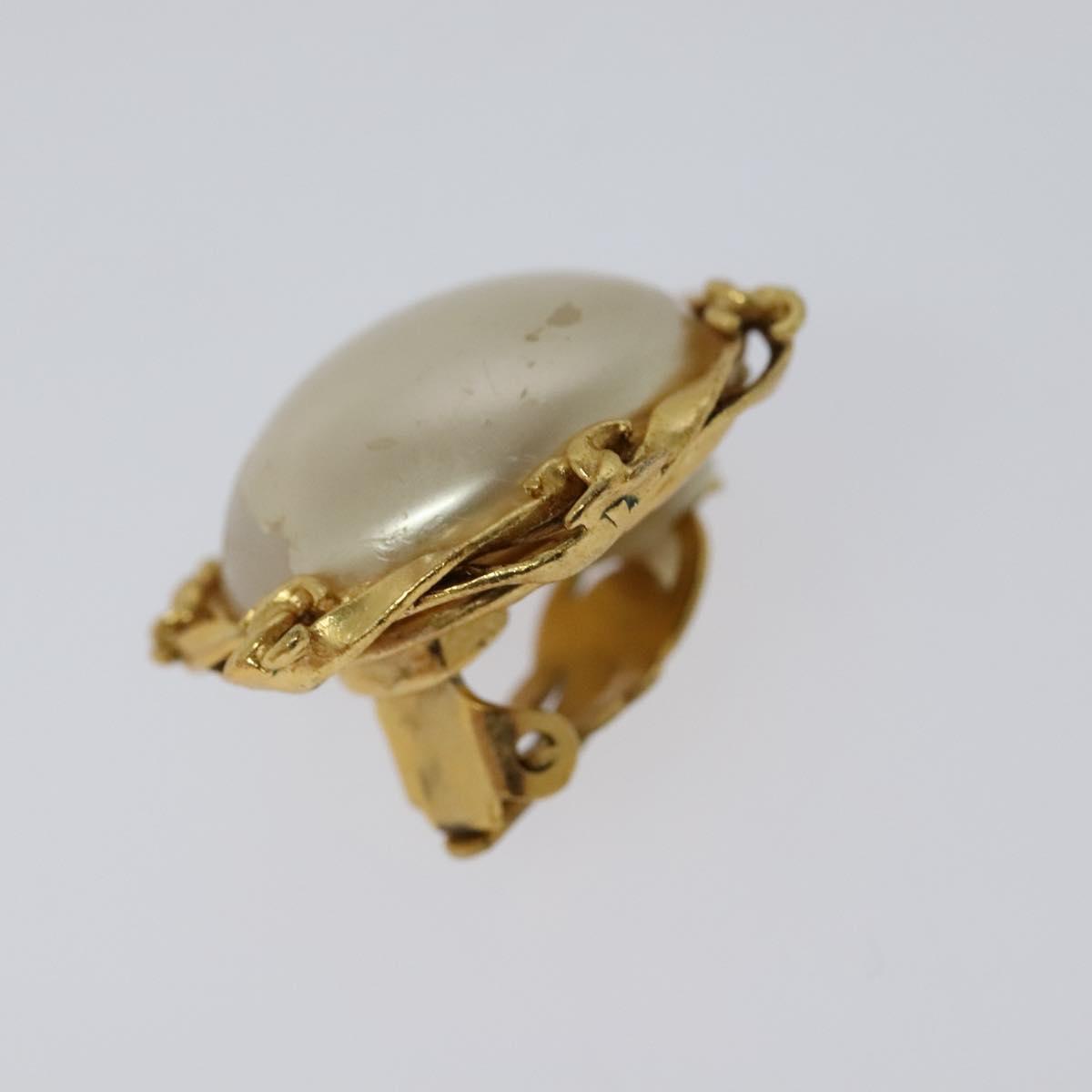 CHANEL Earring metal Gold CC Auth 114148