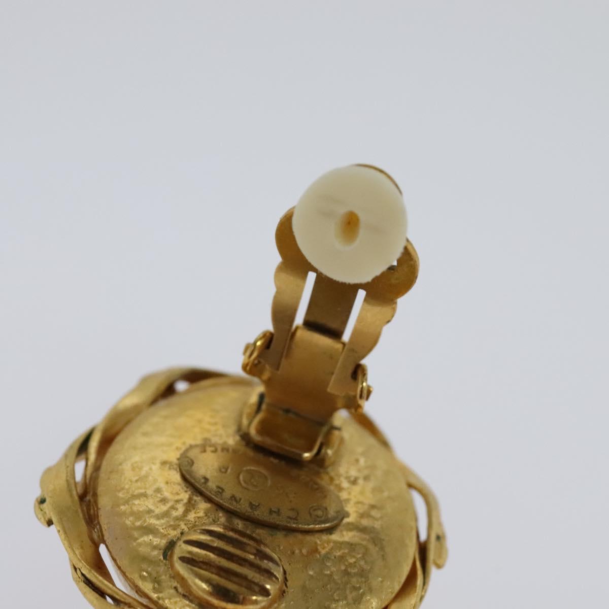 CHANEL Earring metal Gold CC Auth 114148