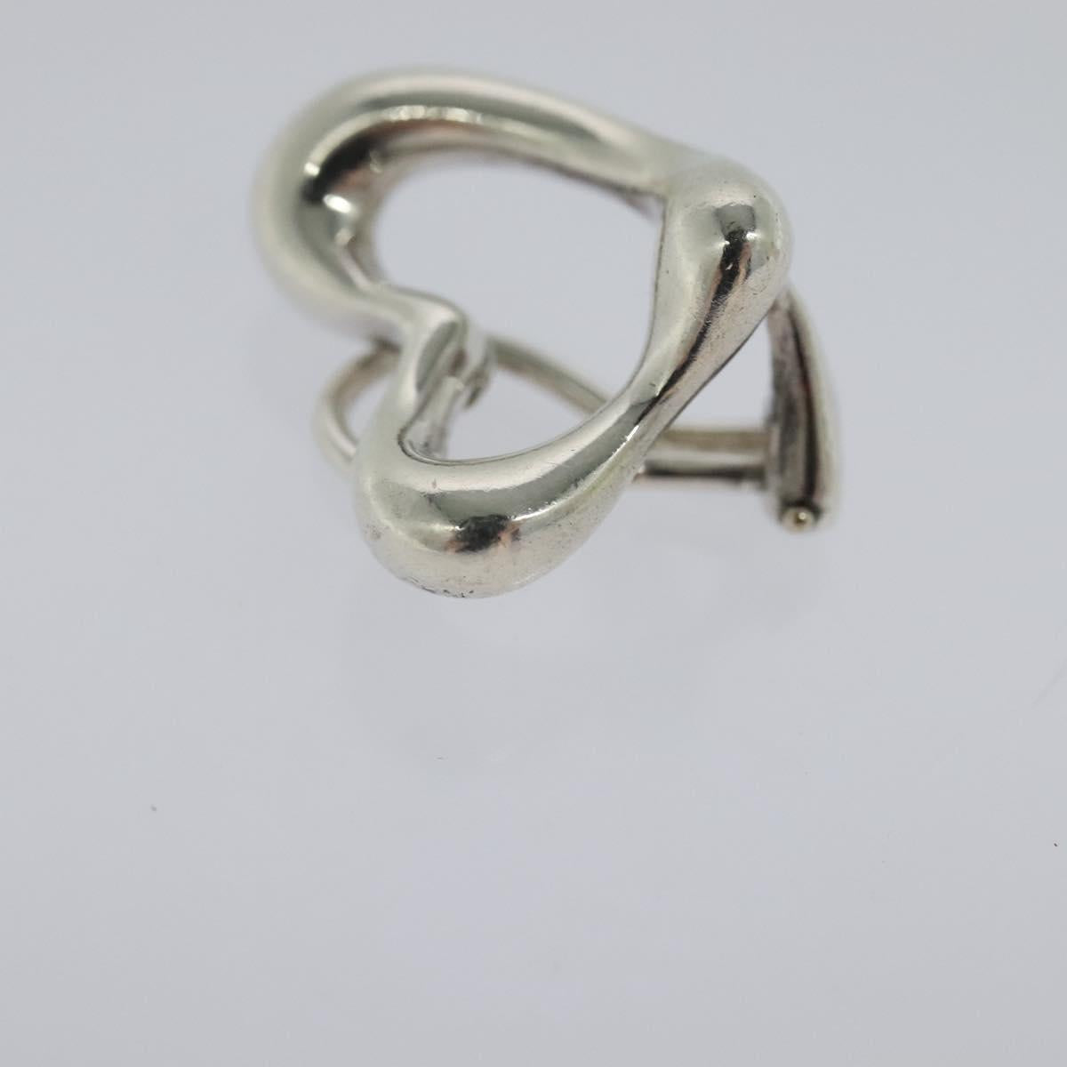 TIFFANY&Co. Open Heart Earring Ag925 Silver Auth 114149