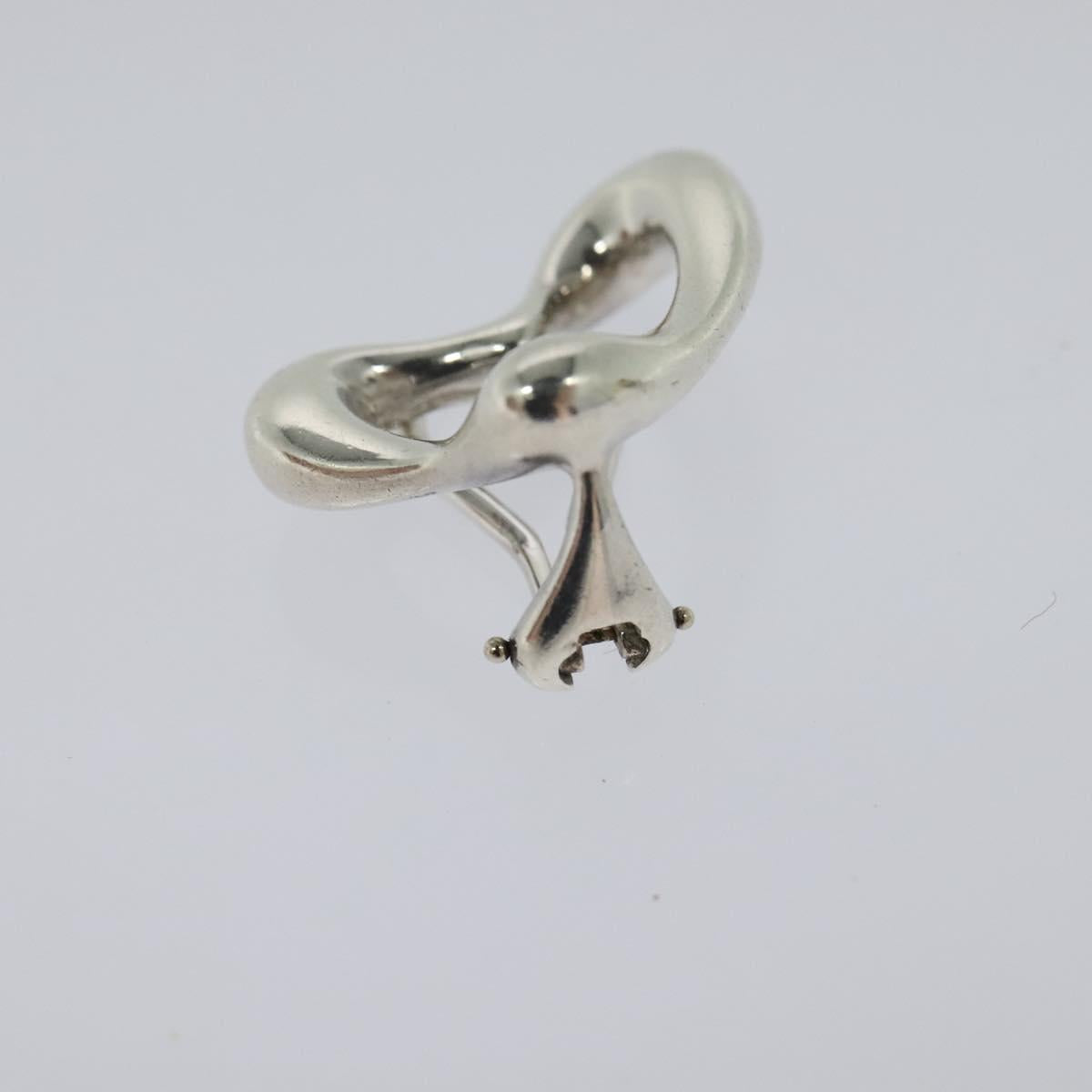 TIFFANY&Co. Open Heart Earring Ag925 Silver Auth 114149