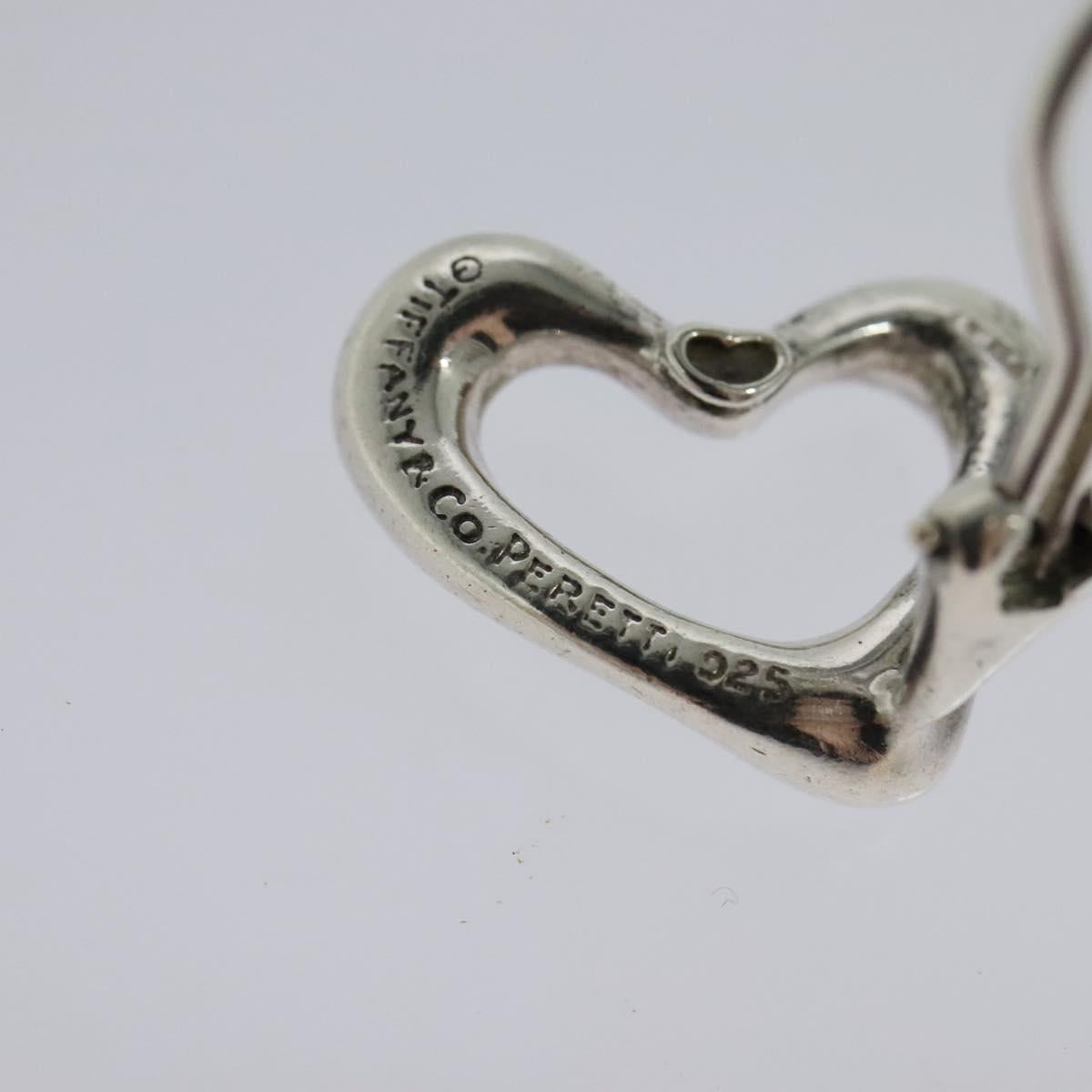 TIFFANY&Co. Open Heart Earring Ag925 Silver Auth 114149