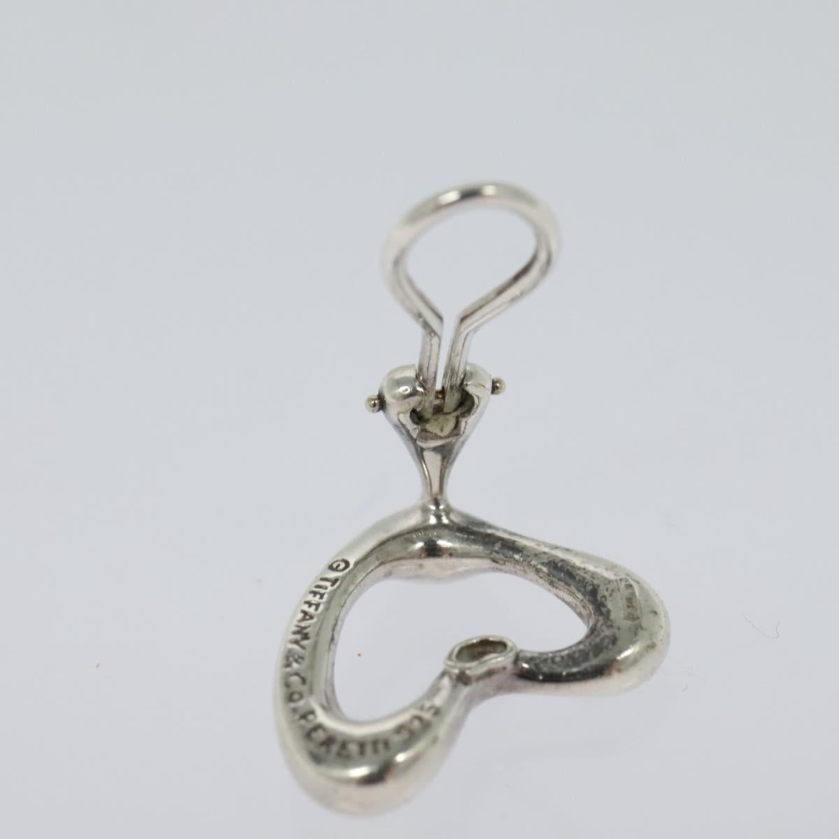 TIFFANY&Co. Open Heart Earring Ag925 Silver Auth 114149