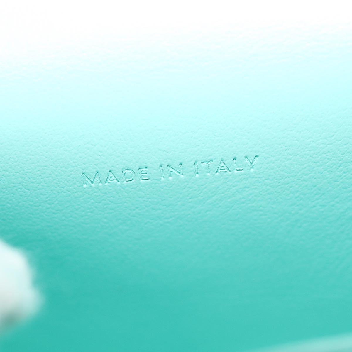 CELINE Triomphe Mini Claude Shoulder Bag Leather Light Blue Auth 114195AV