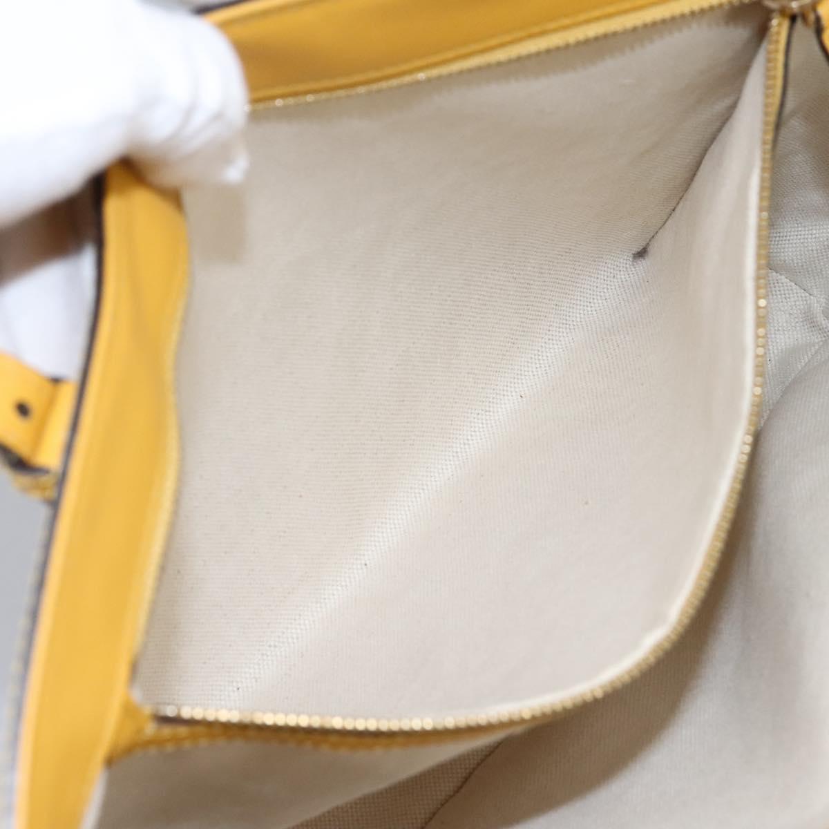 GUCCI Micro GG Canvas Hand Bag Patent leather Yellow 336776 Auth 114217