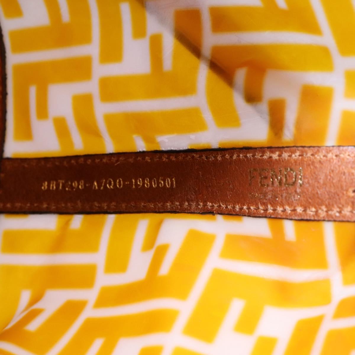 FENDI Zucca Canvas Shoulder Bag Orange Auth 114244V