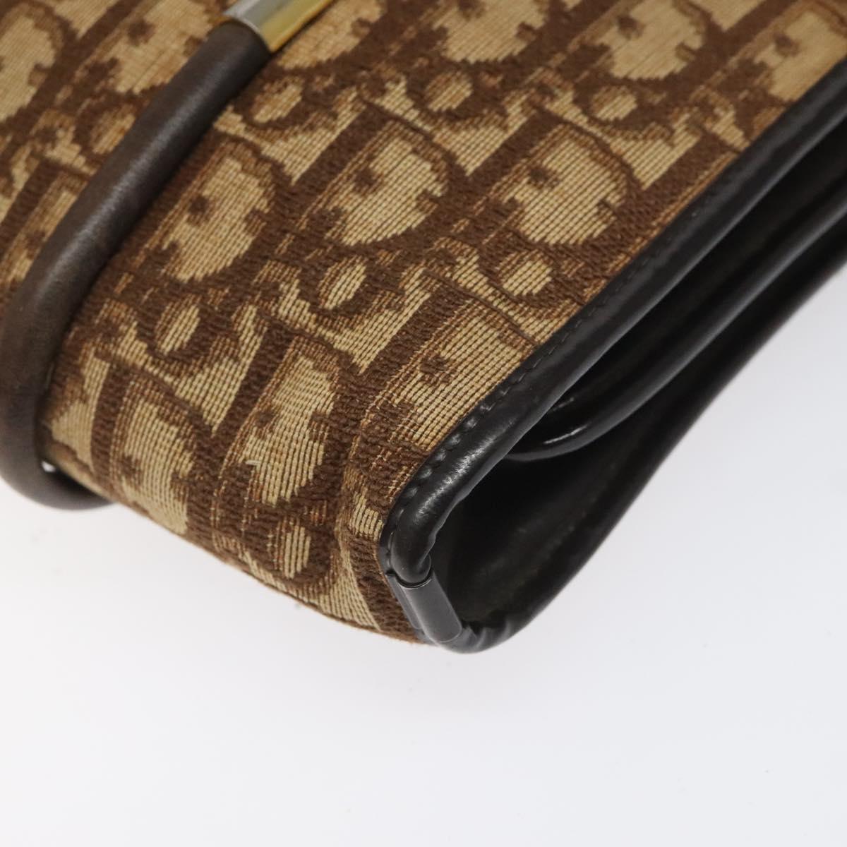 Christian Dior Trotter Canvas Shoulder Bag Brown Auth 114260