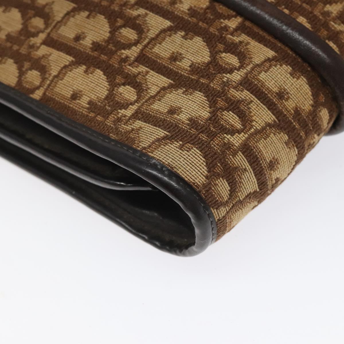 Christian Dior Trotter Canvas Shoulder Bag Brown Auth 114260