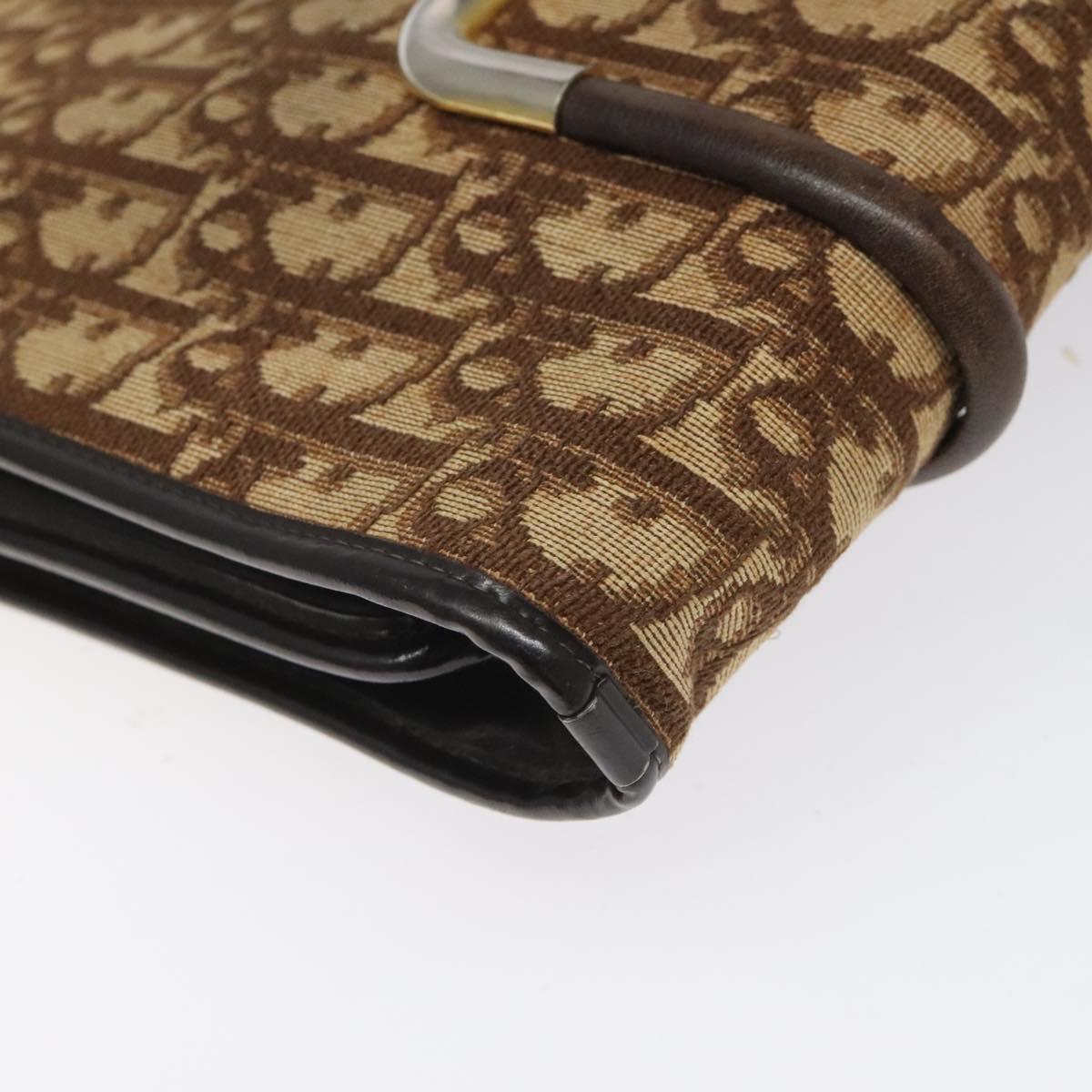 Christian Dior Trotter Canvas Shoulder Bag Brown Auth 114260