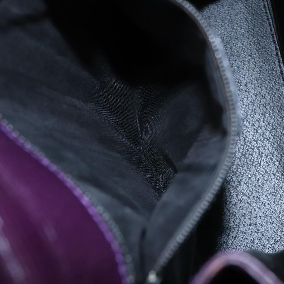 CELINE Hand Bag Leather Purple Auth 114282