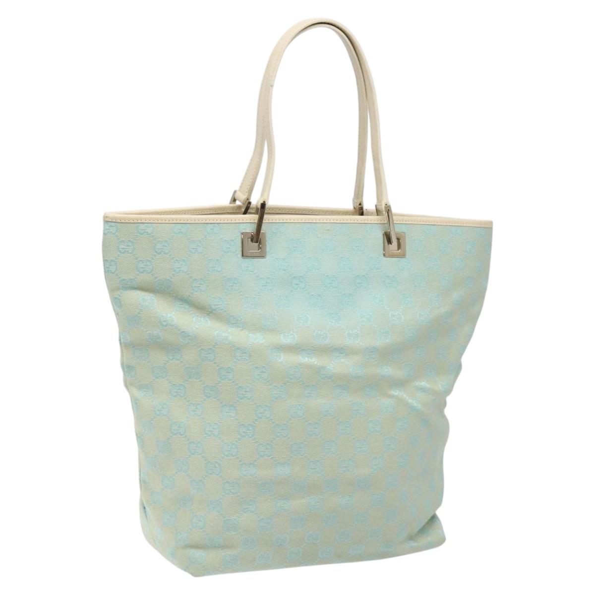 GUCCI GG Canvas Tote Bag Peppermint Gold 001 1098 Auth 114291