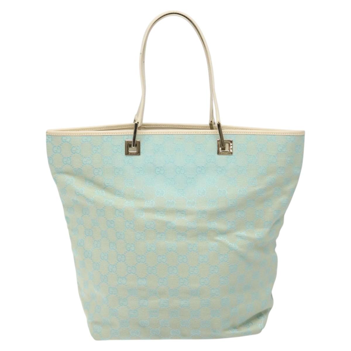 GUCCI GG Canvas Tote Bag Peppermint Gold 001 1098 Auth 114291