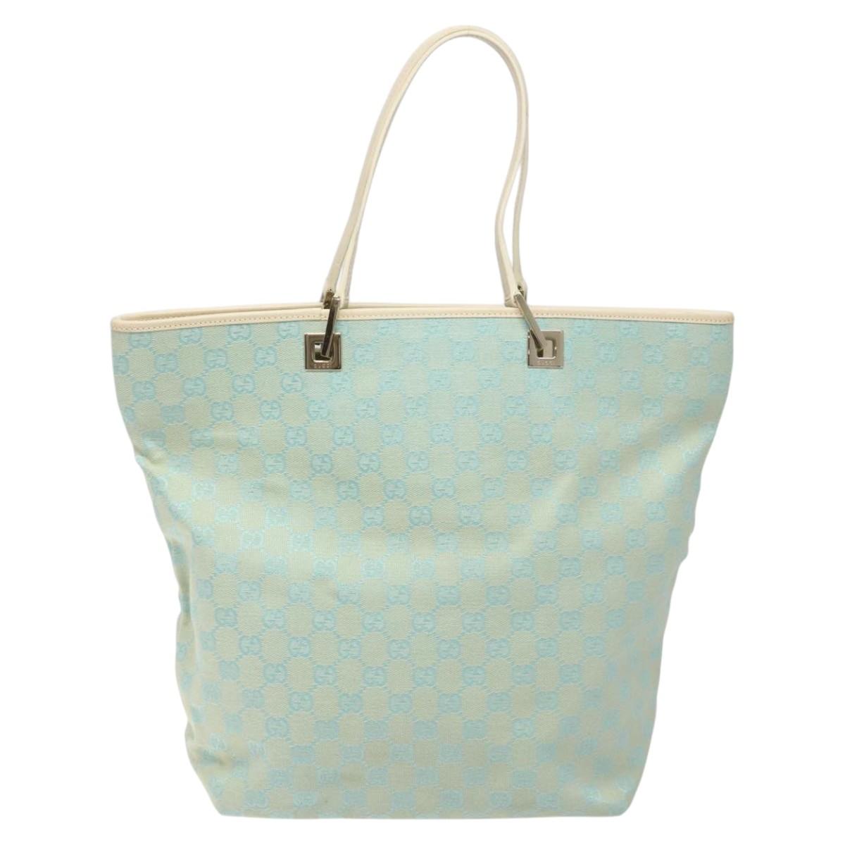 GUCCI GG Canvas Tote Bag Peppermint Gold 001 1098 Auth 114291