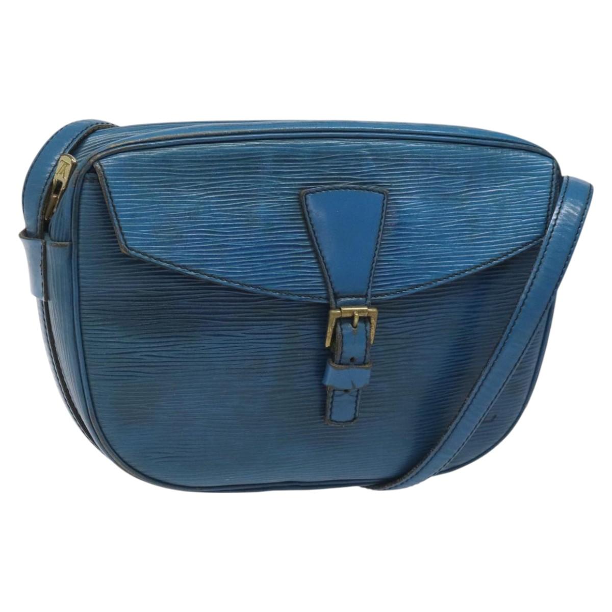 LOUIS VUITTON Epi June Feuille Shoulder Bag Blue M52155 LV Auth 114323