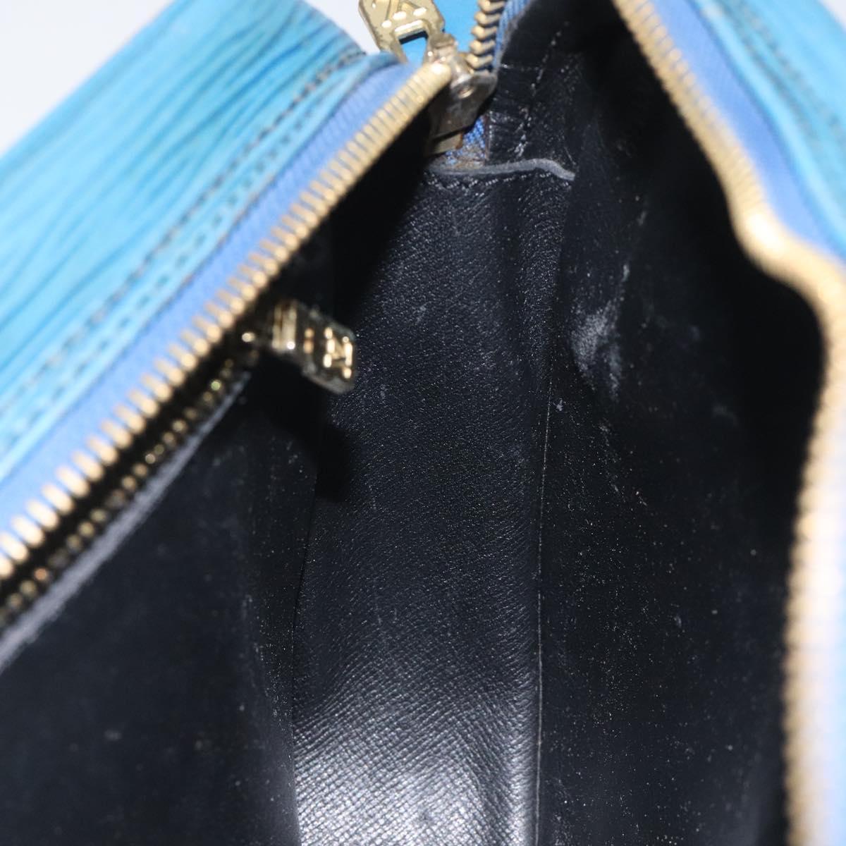LOUIS VUITTON Epi June Feuille Shoulder Bag Blue M52155 LV Auth 114323