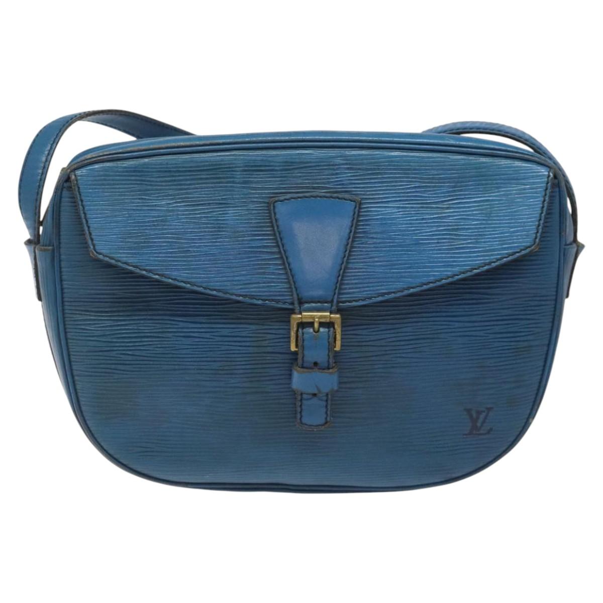 LOUIS VUITTON Epi June Feuille Shoulder Bag Blue M52155 LV Auth 114323